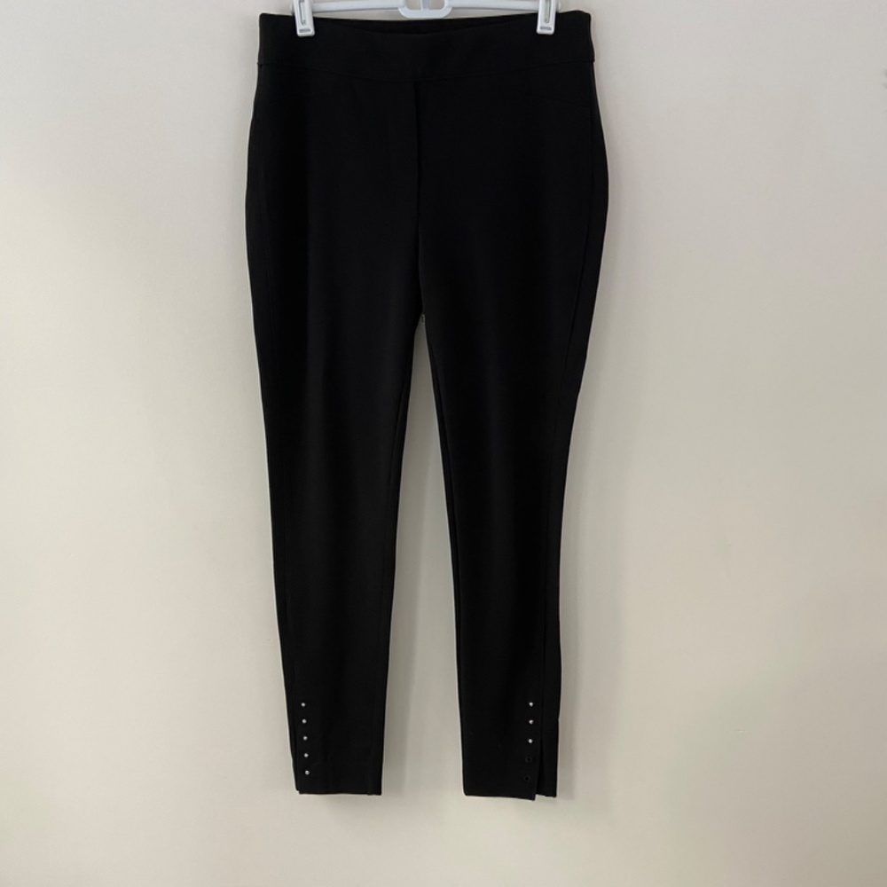 Chicos Black River Stud Leggings, US 8/Chicos Size 1R